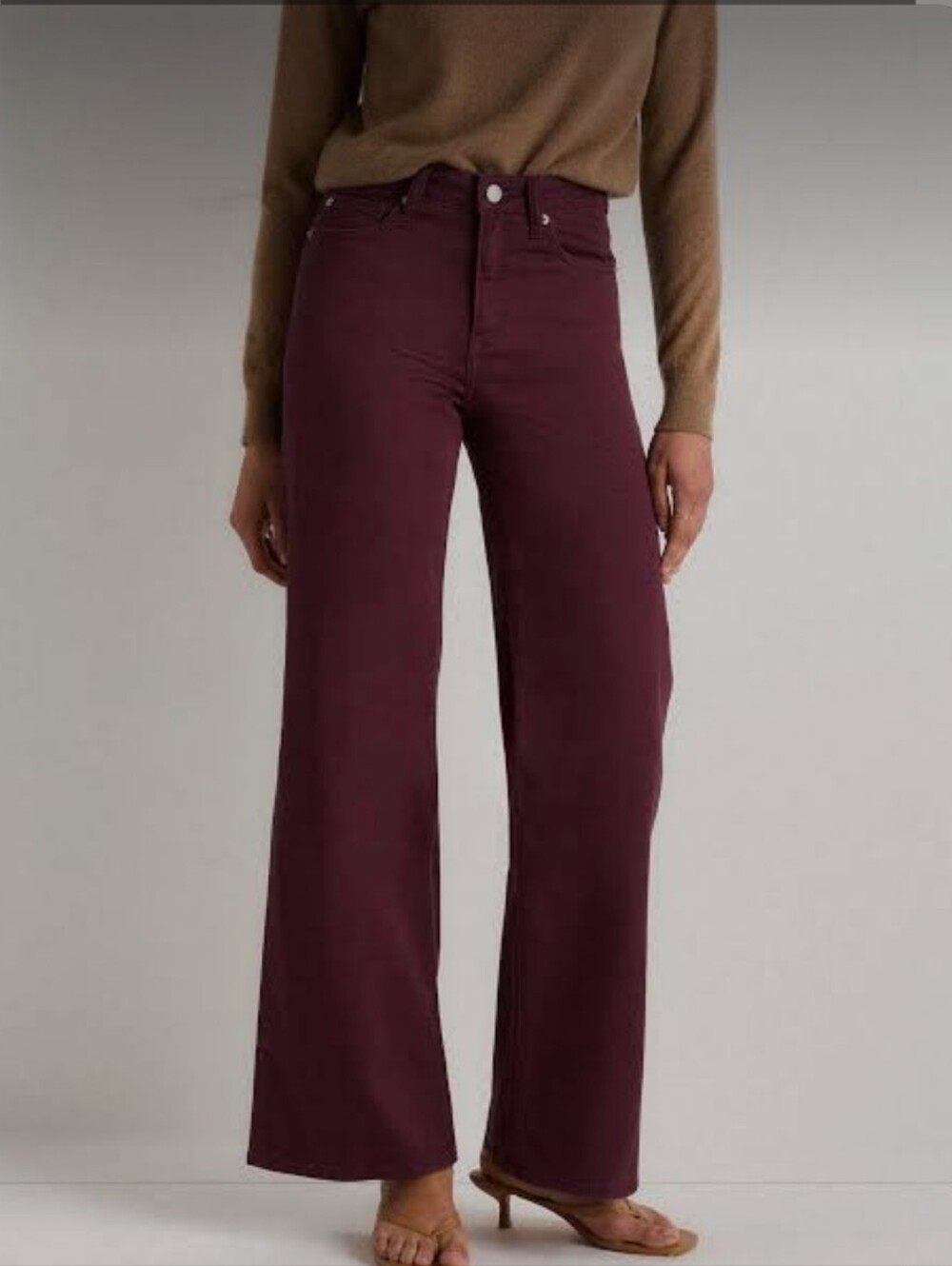 Quince Burgundy Straight Leg Pants